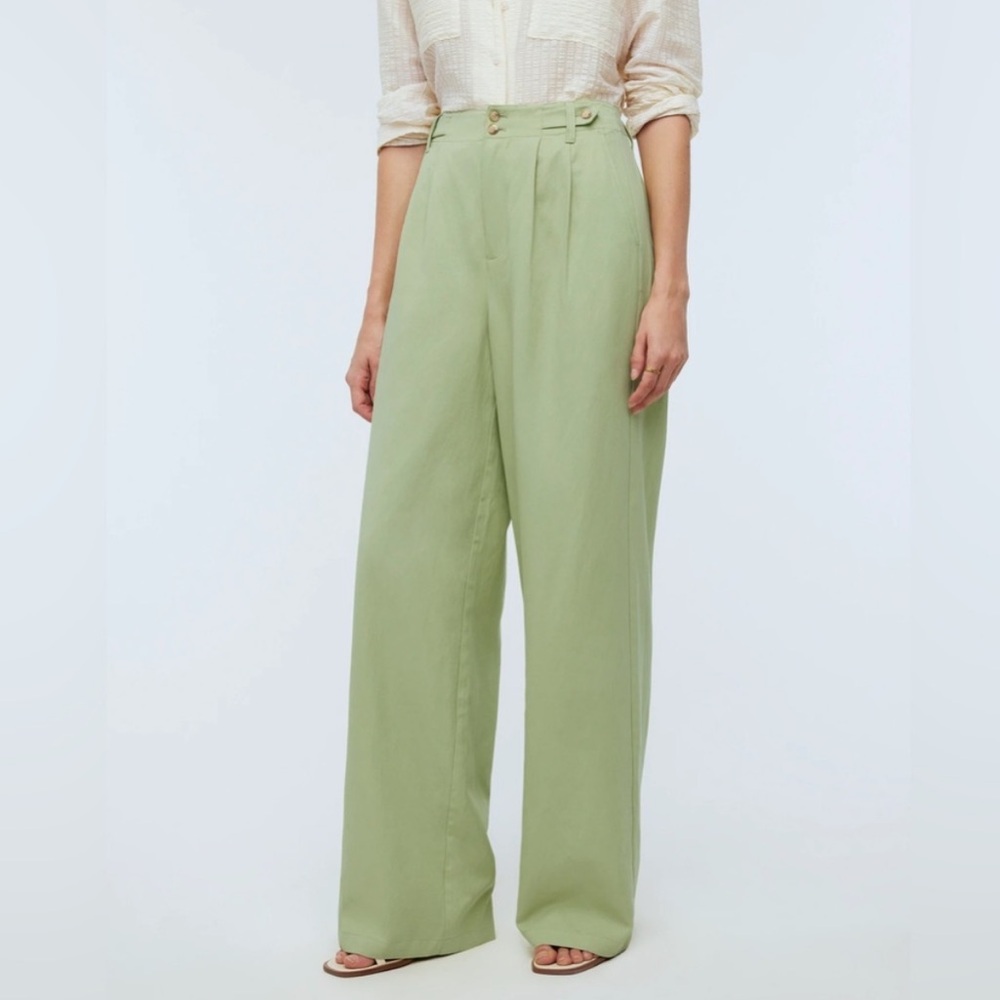Madewell Pale Lemongrass Harlow Wide Leg Pant Size 4